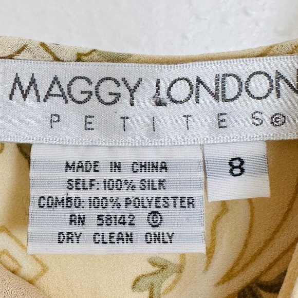 Vintage Maggy London floral midi dress 100% silk boho - Picture 8 of 11